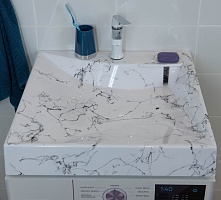 Stella Polare Раковина под стиральную машину Турин 60х60 белый мрамор